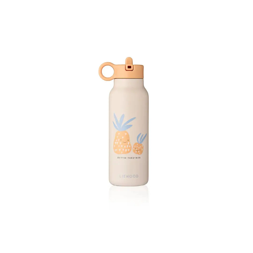 LIEWOOD gourde 350ml Falk pineapple sandy water bottle with peach lid and pineapple print