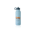 Gourde LIEWOOD 500 ml bleu clair avec tigre graphique pour enfants, bouteille d’eau