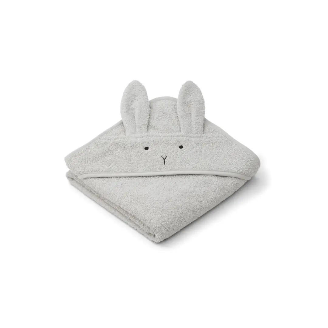 LIEWOOD Albert bath cape towel with grey bunny-ear hood