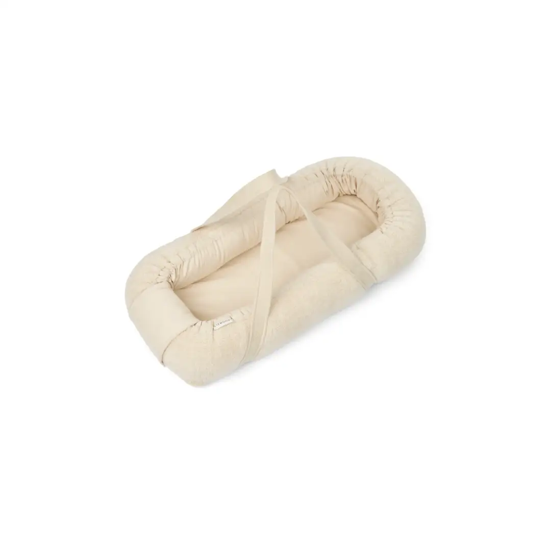 LIEWOOD babynest sandy cream, plush bassinet cradle with handles