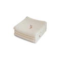 MUSHIE cotton muslin swaddling blankets 3-pack with floral embroidery in cream