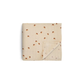 MUSHIE cotton muslin swaddle blanket beige with brown butterfly print by Citron Grenadine