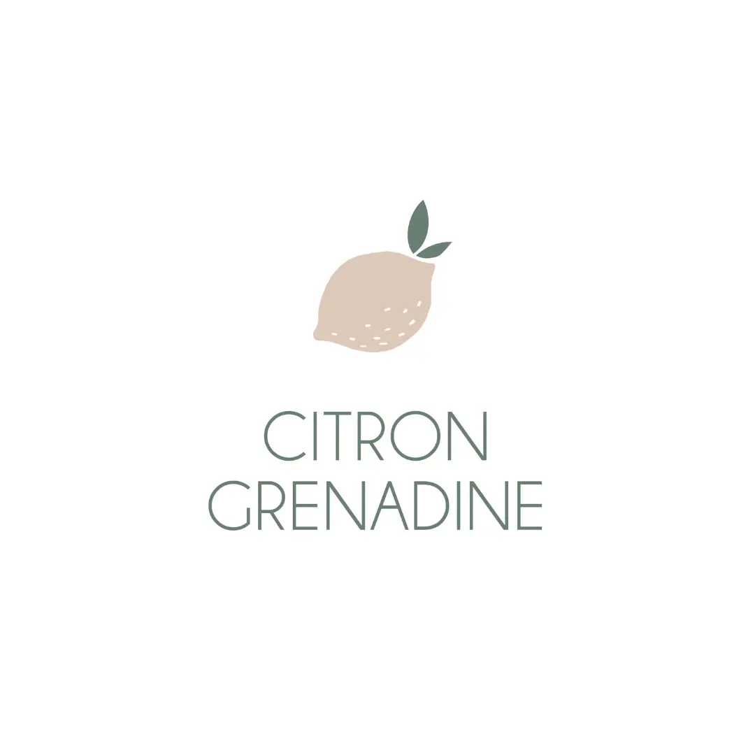 Gift card Bon Cadeau Citron Grenadine by Citron Grenadine with beige lemon illustration and green leaves