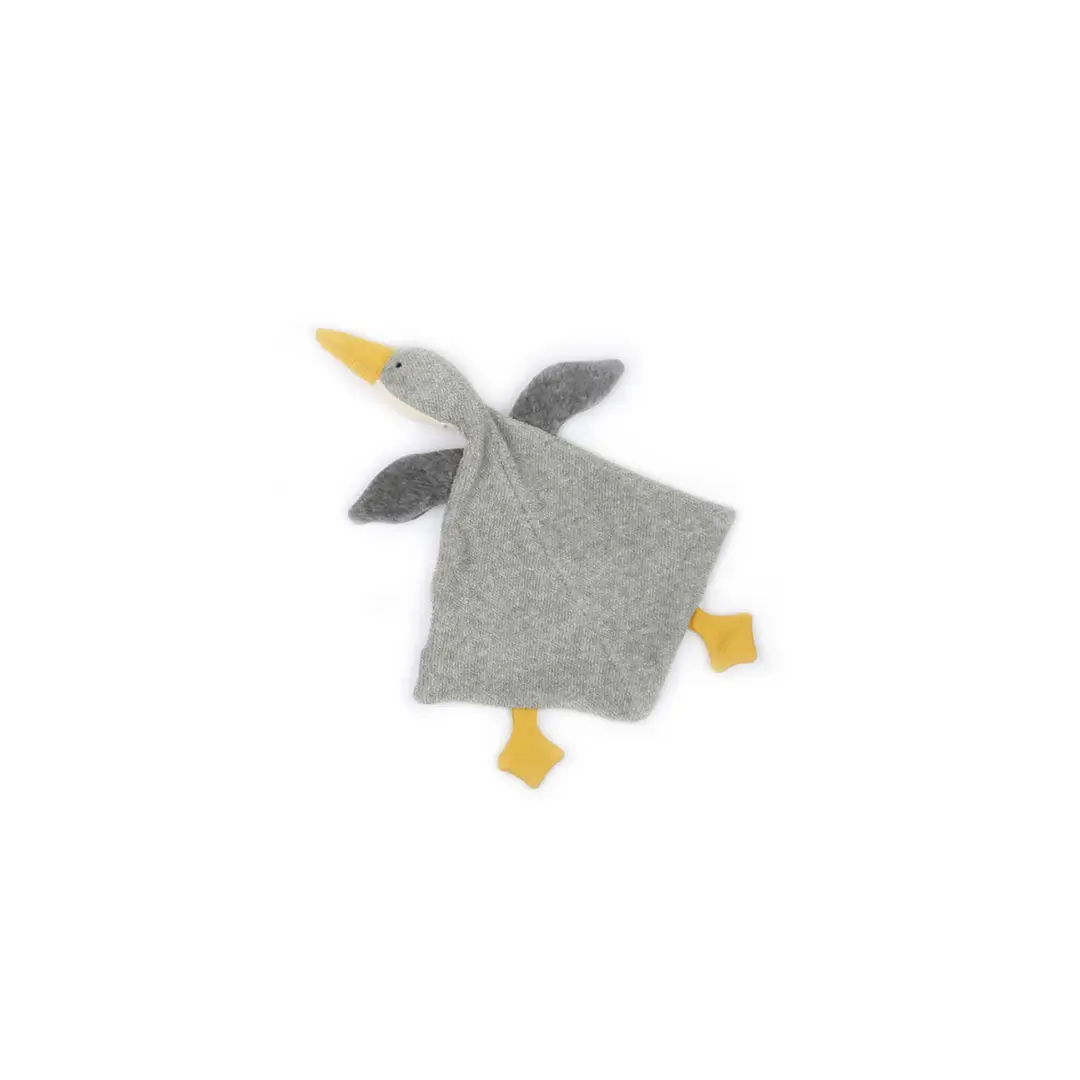 Citron Grenadine NANCHEN NATUR gray goose plush doudou with yellow beak and feet