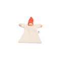 Doudou plat NANCHEN NATUR naturel-rouge, peluche crème avec bonnet rouge, Citron Grenadine