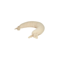 Nobodinoz nursing maternity pillow wabi sabi ginger, curved beige fabric with knotted ends