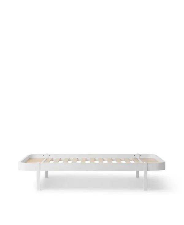 OLIVER FURNITURE WOOD white platform bed frame with slatted base, 120 cm