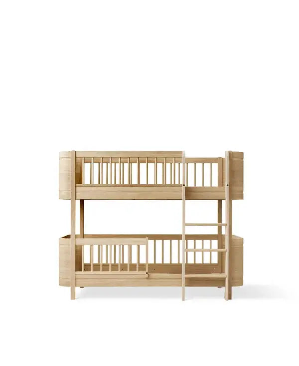Bunk bed Oliver Furniture Wood Mini+ mid-height oak with ladder, two beds by Citron Grenadine