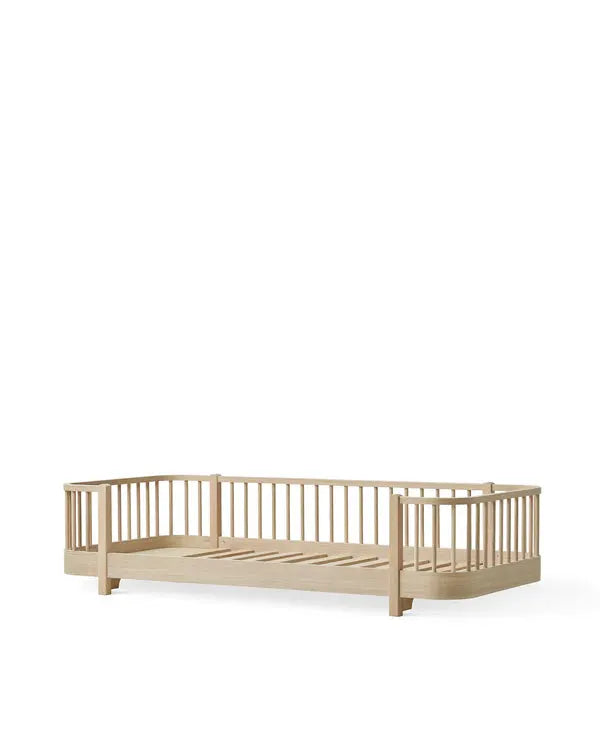 Oliver Furniture lit au sol en chêne naturel, cadre de lit traîneau Citron Grenadine