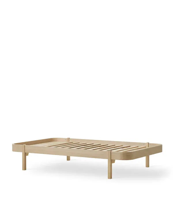 Oliver Furniture wood lounger 120 in natural oak with slatted base, daybed frame