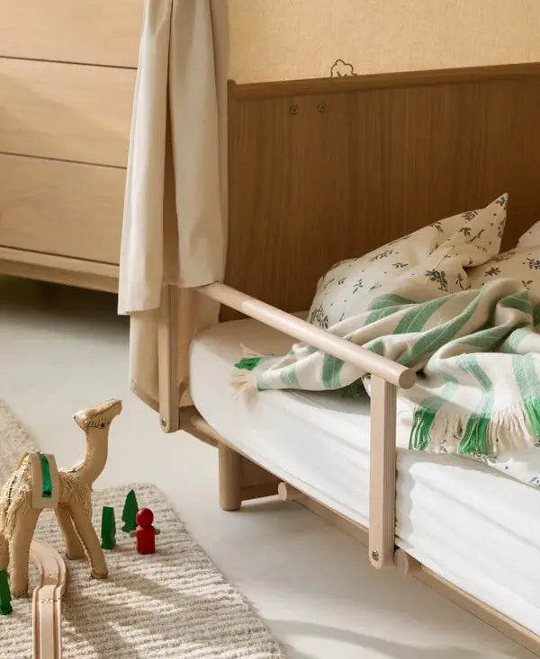 Barrières de lit Camp Novel en chêne, ensemble de 2 pièces pour lit Oliver Furniture, Citron Grenadine