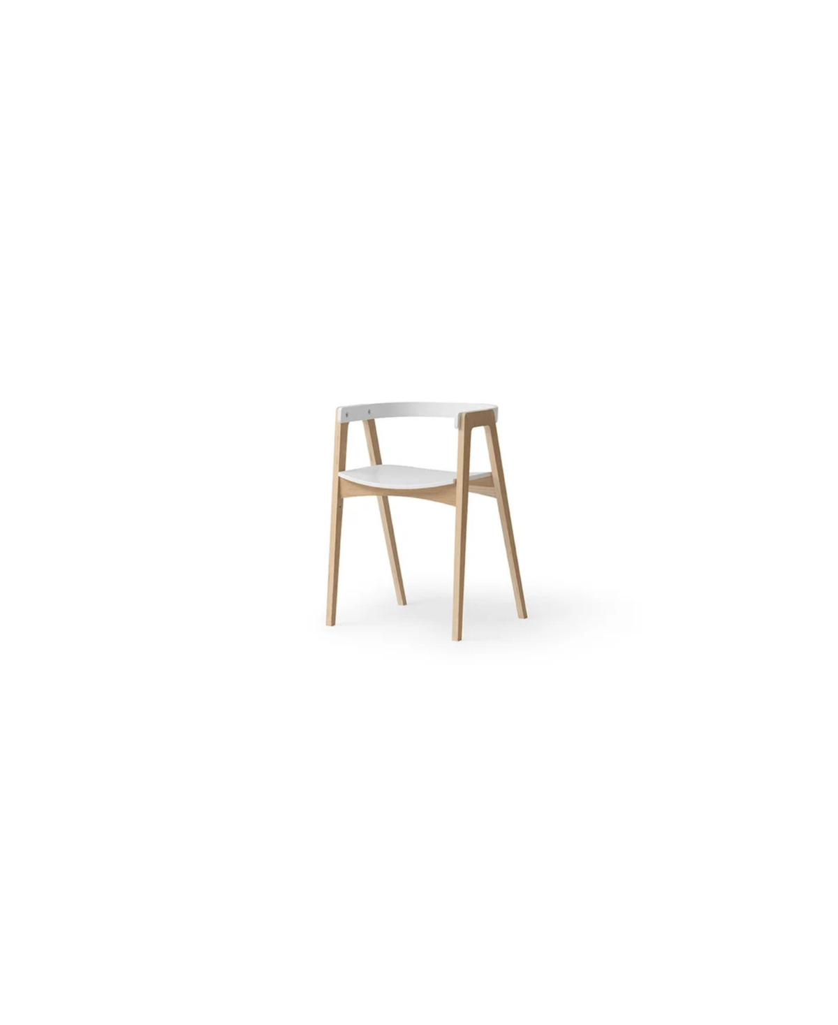 Chaise de bureau en bois Citron Grenadine; assise et dossier blancs sur cadre naturel