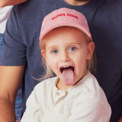 CHAMAYE casquette super cool rayée rouge by Citron Grenadine