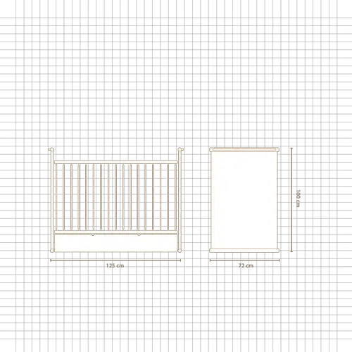 Lit bébé Camp Novel en chêne avec armoire assortie, 60x120/120x200 cm