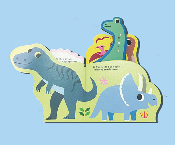 Livre MARCEL ET JOACHIM dinos 0+ par Citron Grenadine, livre imprimé avec 4 dinosaures colorés