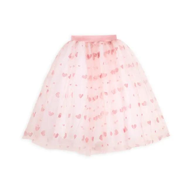 RATATAM jupon long en tulle rose à coeurs, Citron Grenadine