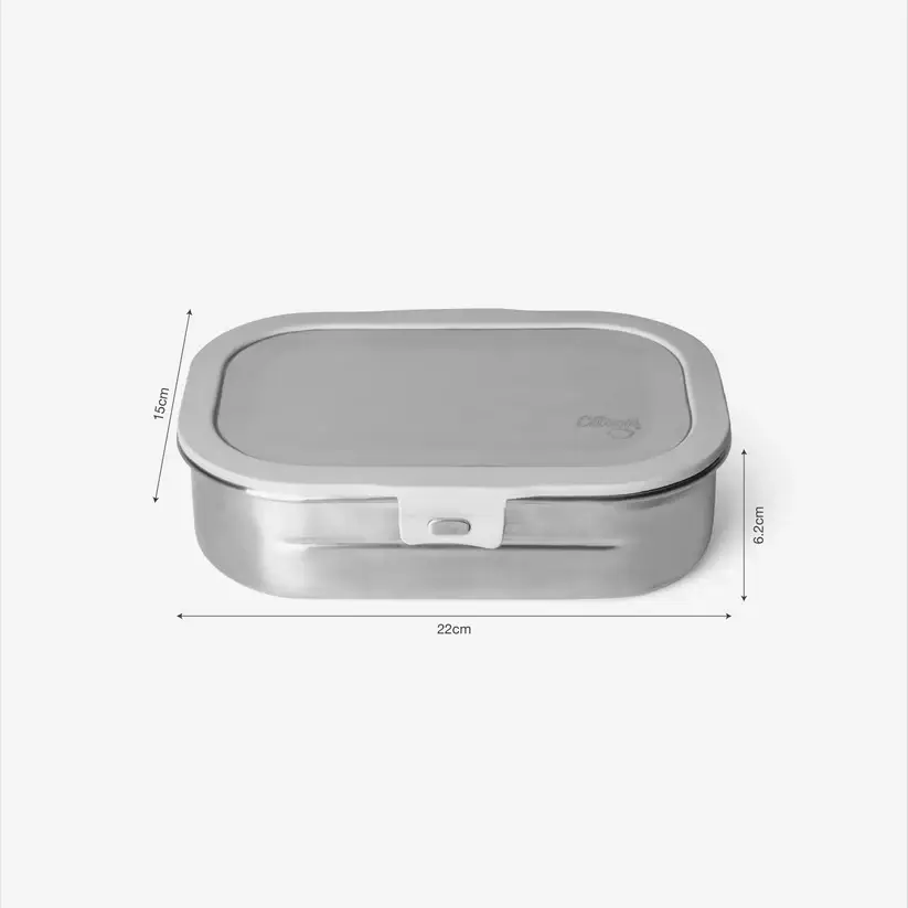 Citron Grenadine lunch box inox, purple lid, stainless steel, 22 cm long