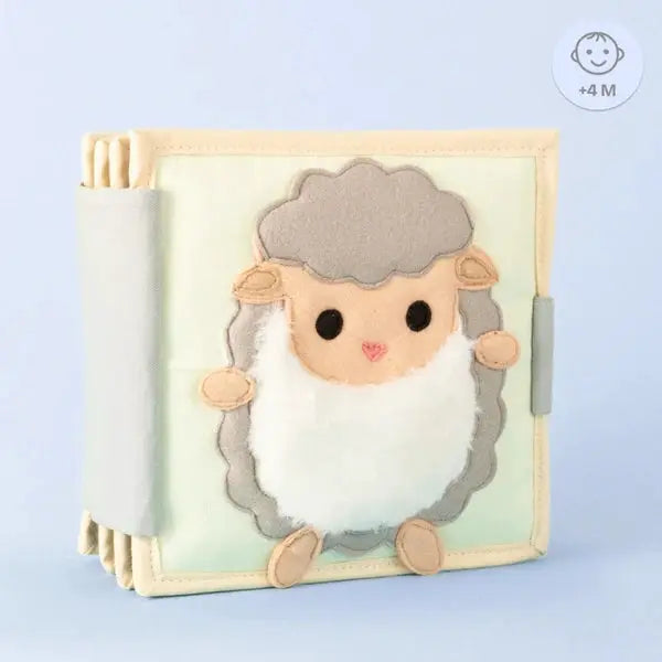 JOLLY DESIGNS livre d'éveil pour bébé avec mouton en feutrine pastel