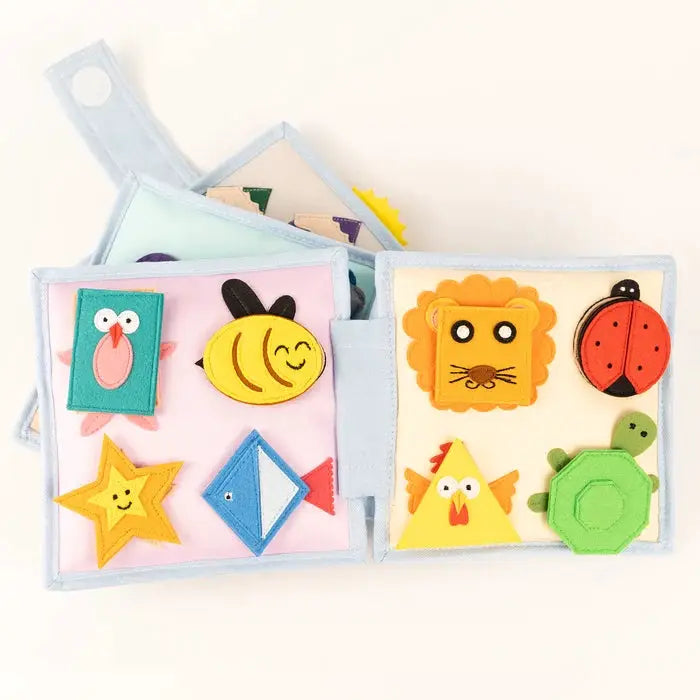 JOLLY DESIGNS livre d'éveil Sunshine 18m+ en tissu Citron Grenadine; feutrine pastel: soleil, coccinelle, lion