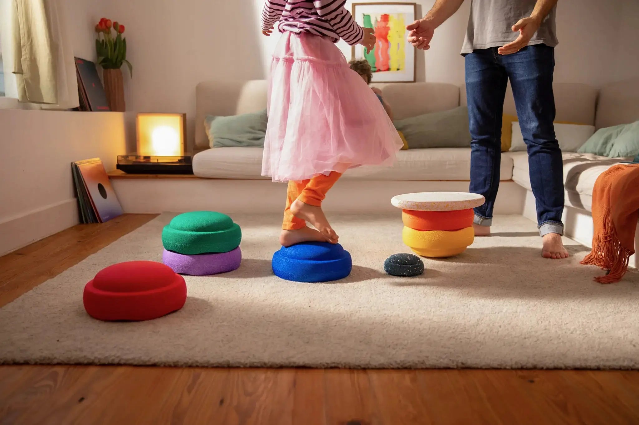 STAPELSTEIN rainbow set water lily; rainbow stackable cushions for active play in living room Citron Grenadine