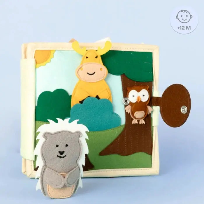 Livre d'éveil en feutrine Animal Friends, Citron Grenadine, 12m+, jouet bébé