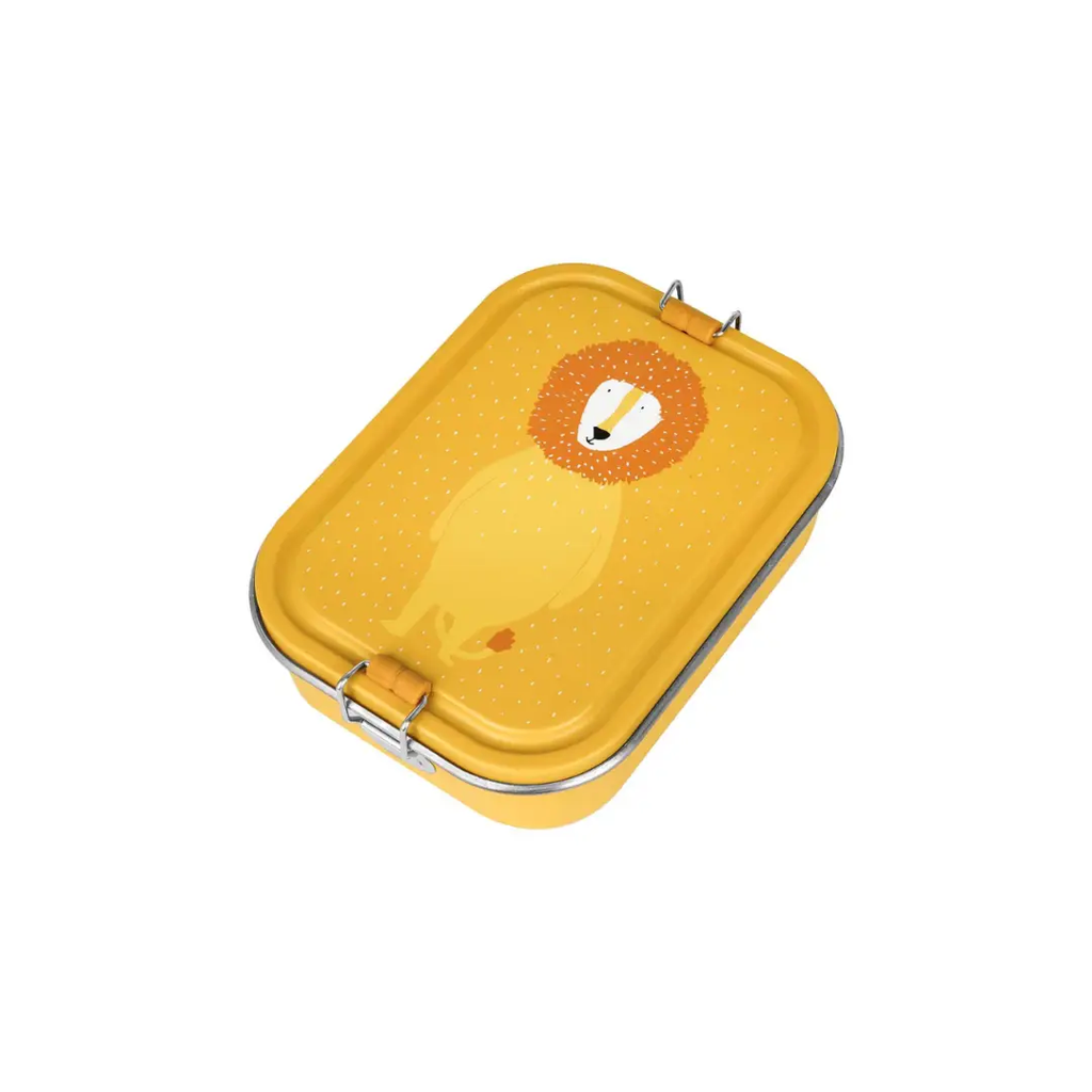 TRIXIE lunch box L Mr Lion by Citron Grenadine, yellow lunch container with metal clasps.