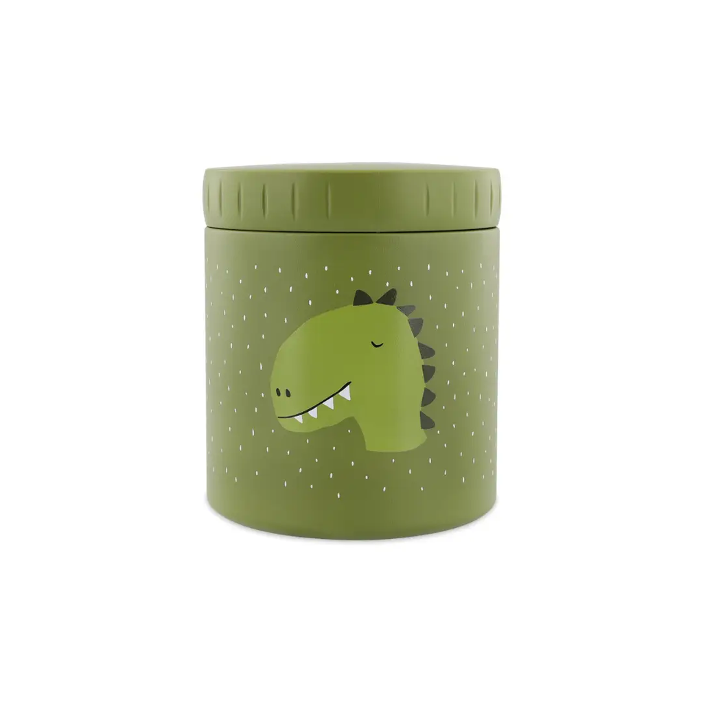 TRIXIE isothermal lunch container 500 ml, green with a dinosaur illustration and matching green lid.