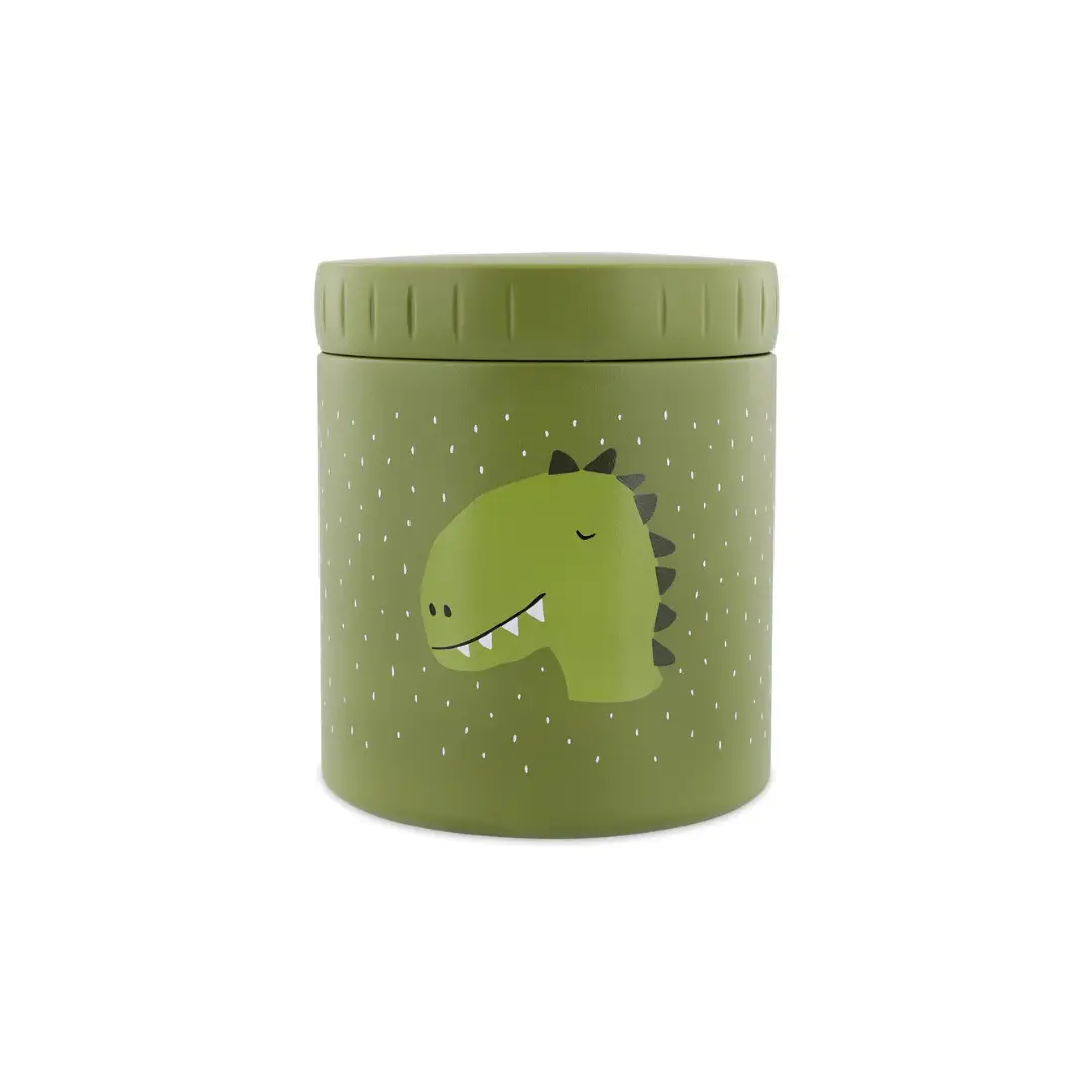 TRIXIE isothermal lunch container 500 ml, green with a dinosaur illustration and matching green lid.