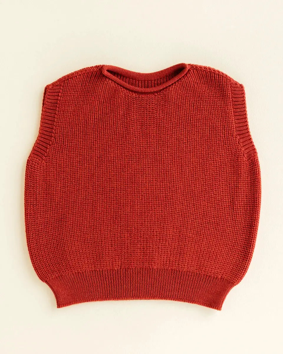 Citron Grenadine Harvey kids red knit sleeveless vest