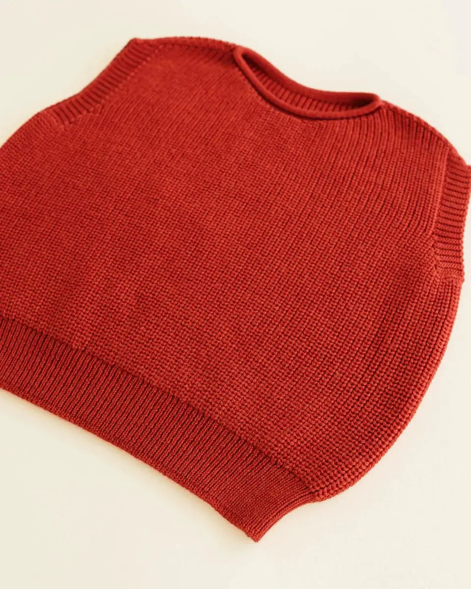 HVID pull harvey kids red knit sleeveless pullover for children