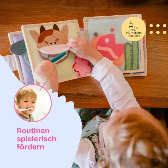 JOLLY DESIGNS livre d'éveil magic bird, tissu doux pour bébé, Citron Grenadine, 12m+