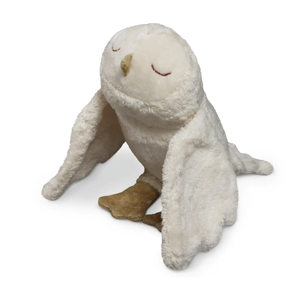 SENGER doudou bouillotte chouette plush by Citron Grenadine; white owl with beige beak and feet
