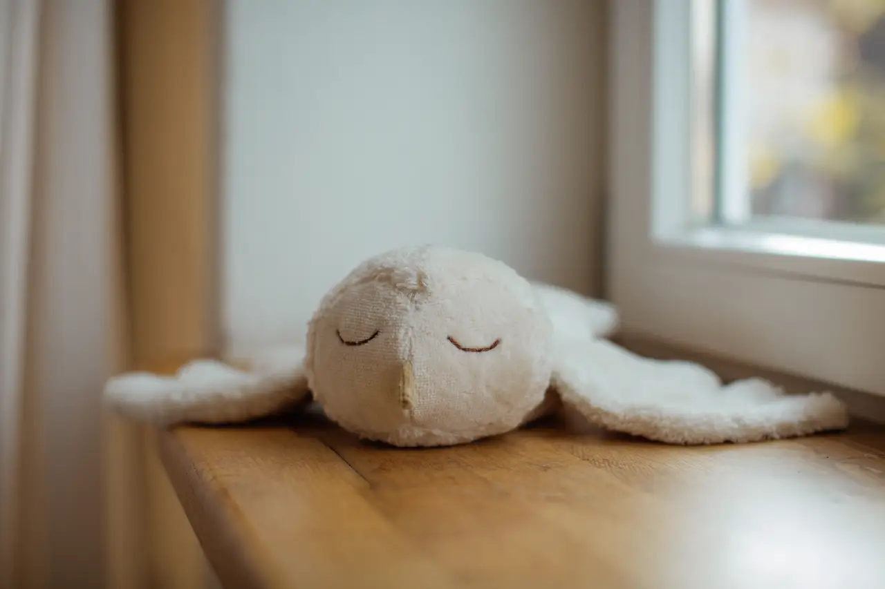 SENGER doudou bouillotte chouette stuffed owl, cream plush by Citron Grenadine