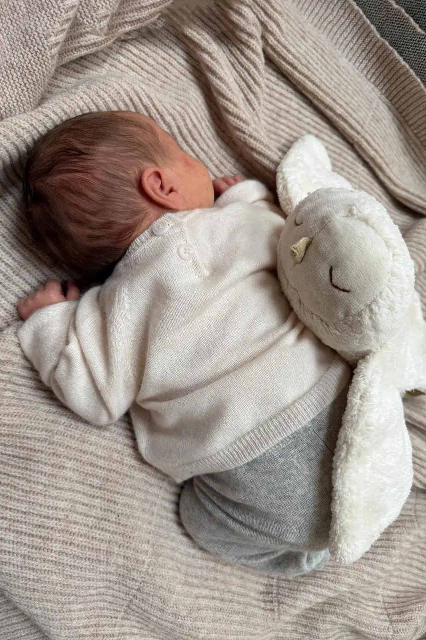 SENGER doudou bouillotte chouette, white plush owl stuffed toy