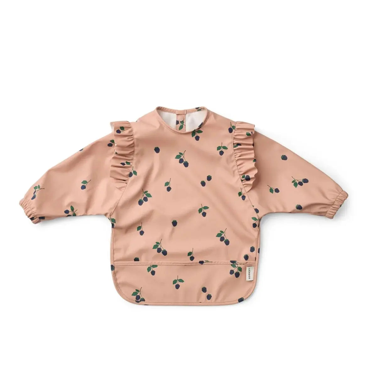 Bavoir LIEWOOD Merle in berry pale Tuscany with blueberry print and ruffled sleeves