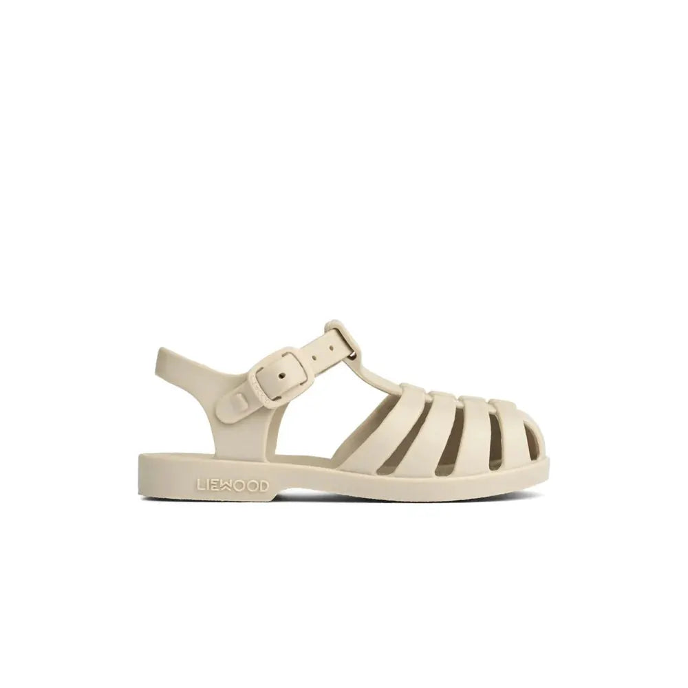 LIEWOOD baby sandals sandy beige with ankle buckle strap; beige sole with LIEWOOD logo