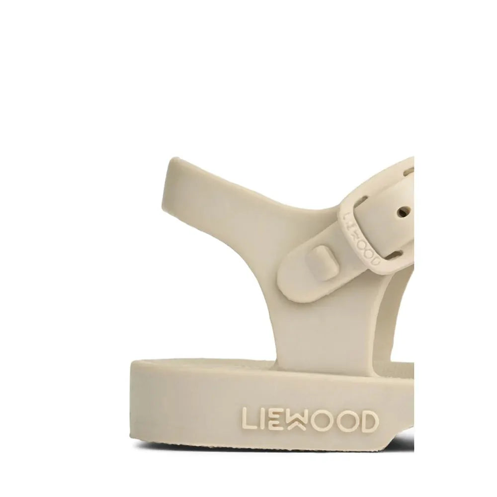 LIEWOOD baby sandal in sandy beige with adjustable strap and embossed logo on the sole.