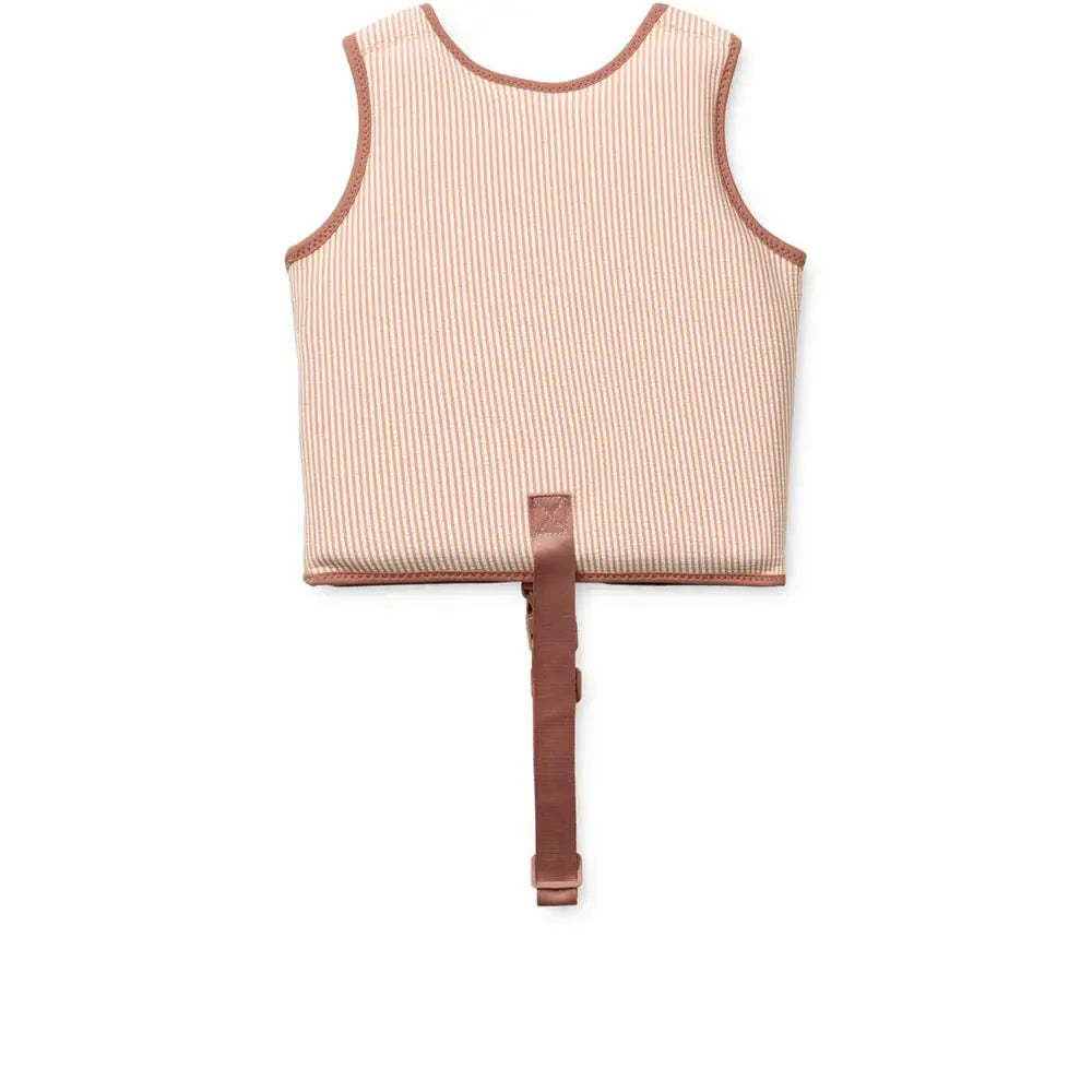 Gilet de natation LIEWOOD dove à rayures pale tuscany creme avec sangle marron