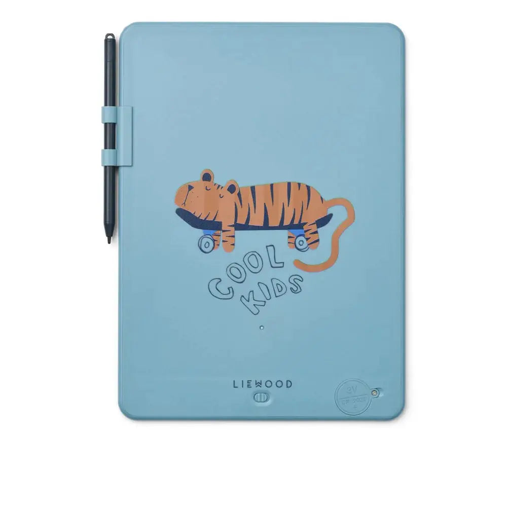 LIEWOOD tableau magique zora tiger beach blue drawing tablet with attached stylus