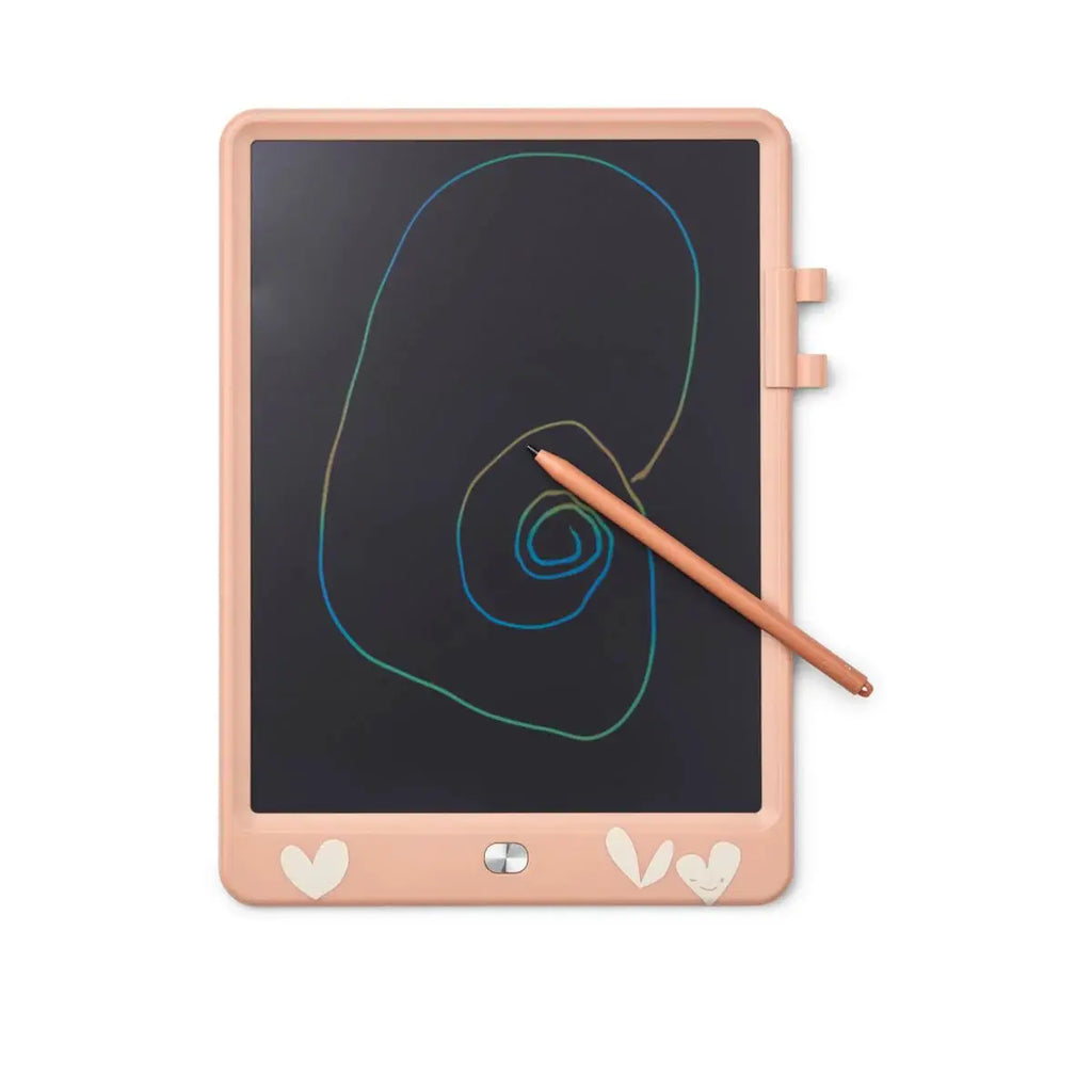 LIEWOOD tableau magique Zora drawing tablet, pale tuscany pink frame with heart accents and stylus