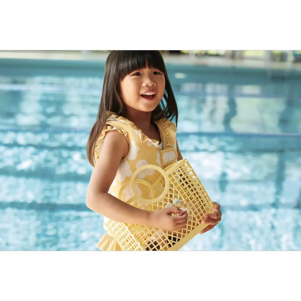LIEWOOD Dove swim vest with lemon-yellow flower print for kids
