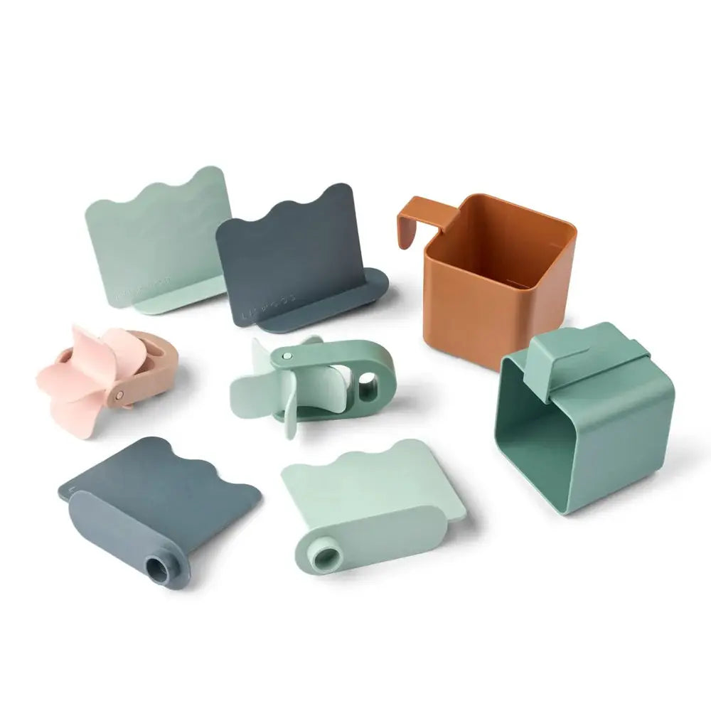 LIEWOOD table d'activités Sepp sandy multi mix; ensemble pastel pour jardin d'imitation avec pièces et accessoires