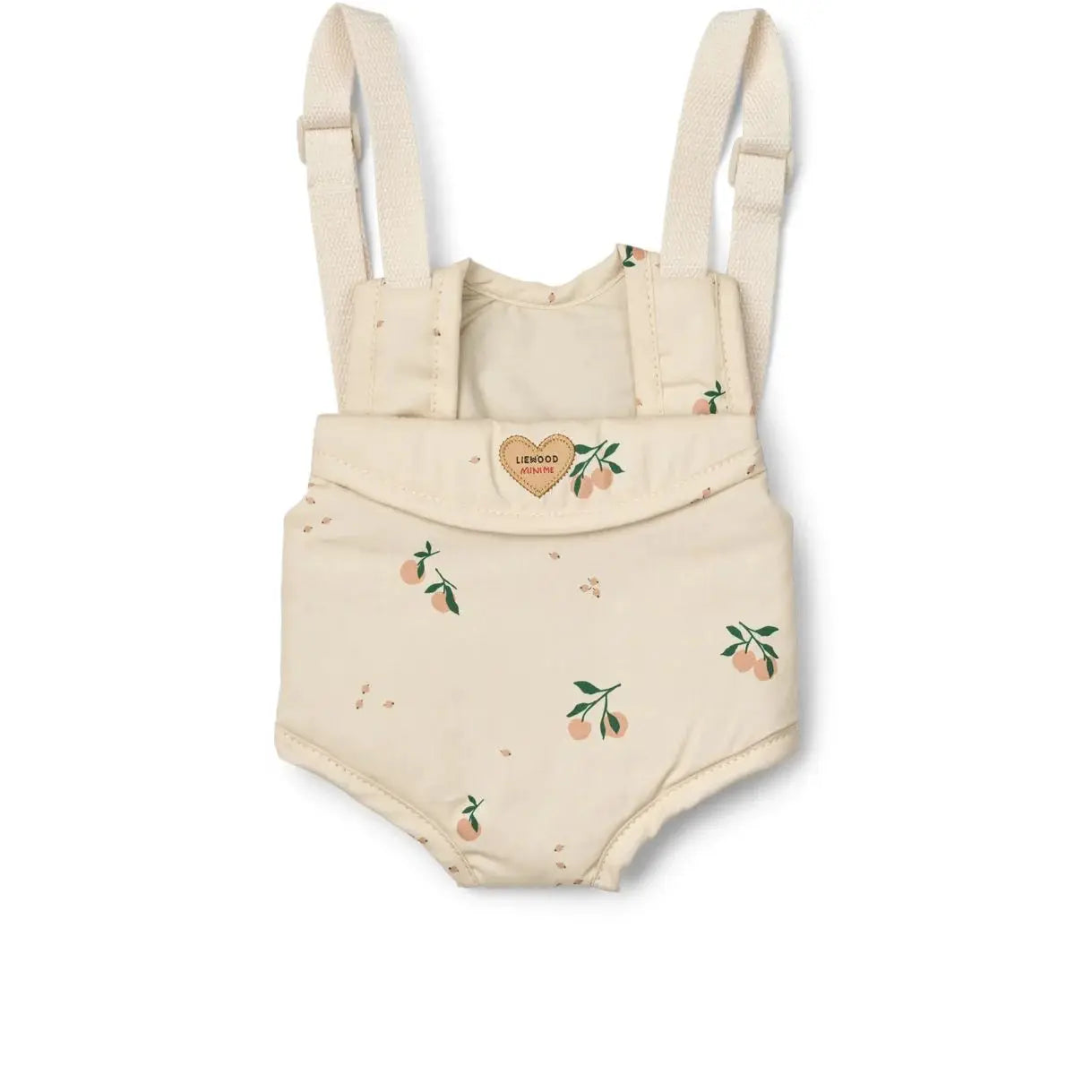 LIEWOOD porte-poupée Eleanor doll romper in cream with peach seashell print and adjustable straps