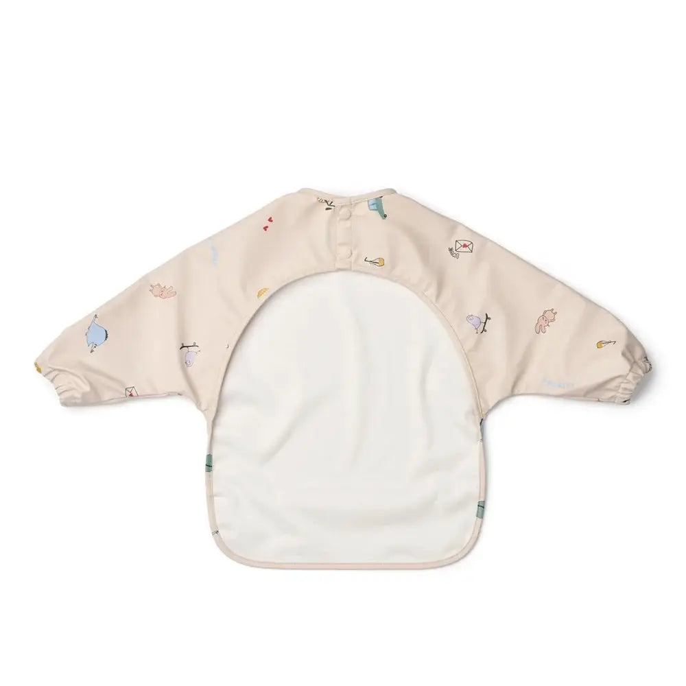 LIEWOOD bavoir Merle tamtam sandy, beige long-sleeve bib with cute prints