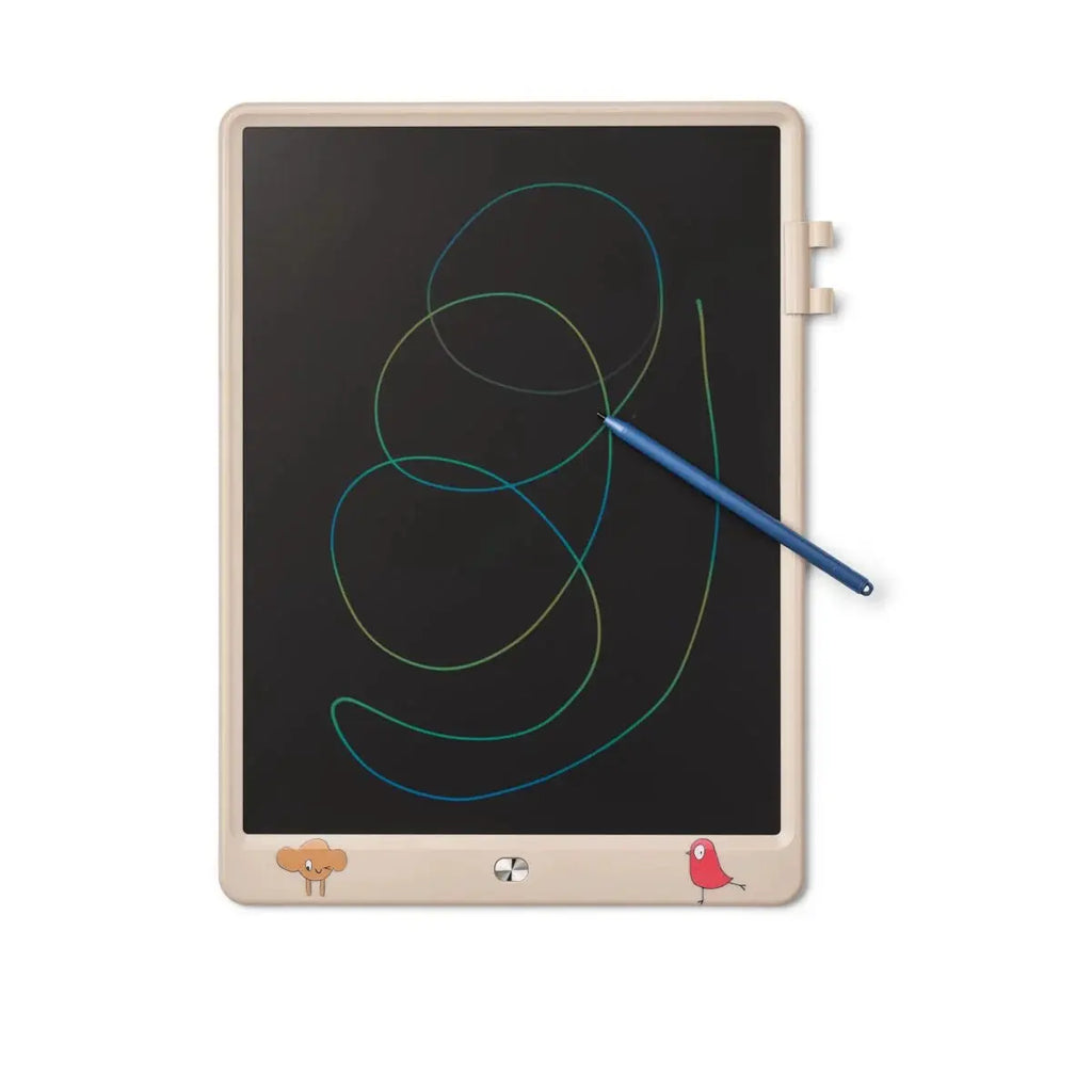 Tablette à dessin LIEWOOD Zora Imagine Sandy, cadre beige et stylet bleu