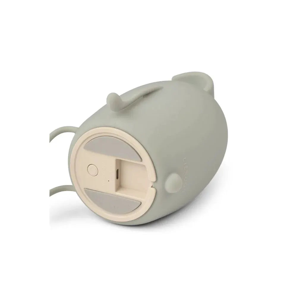 Liewood rabbit night light in dove blue silicone with beige base