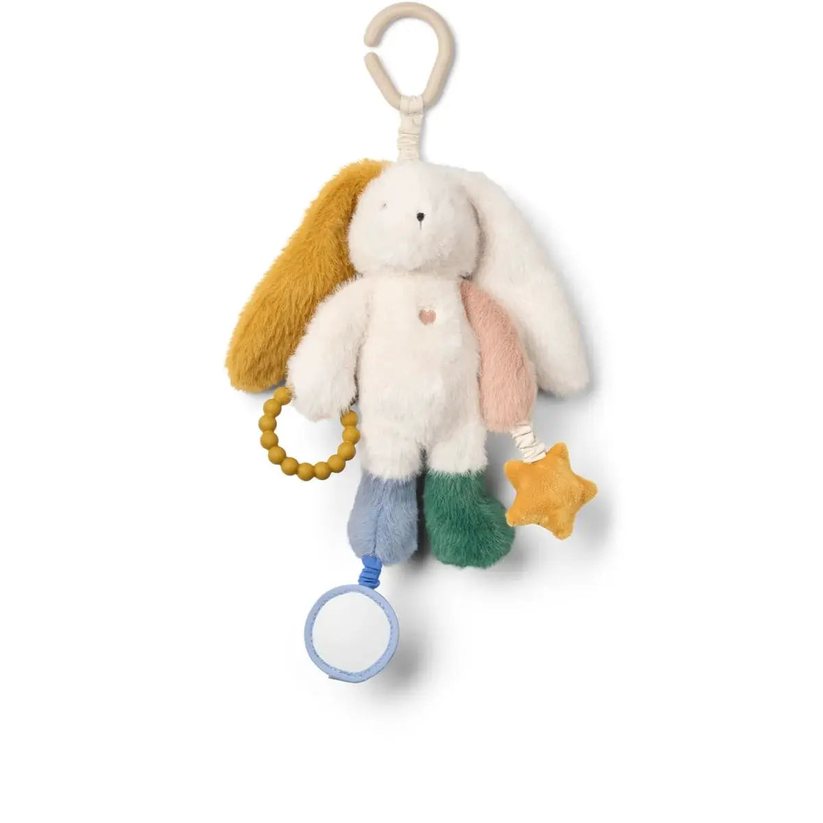 LIEWOOD Angelina lapin d'activité bébé, peluche multicolore avec anneau beige et étoile jaune