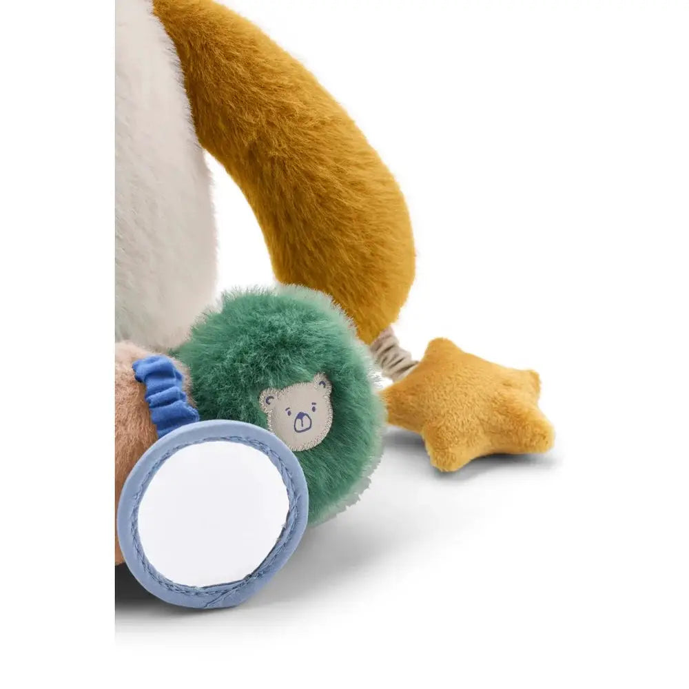 LIEWOOD Angelina lapin d'activité 3m+, jouet d'éveil bébé, peluche multicolore avec boule verte et miroir bleu