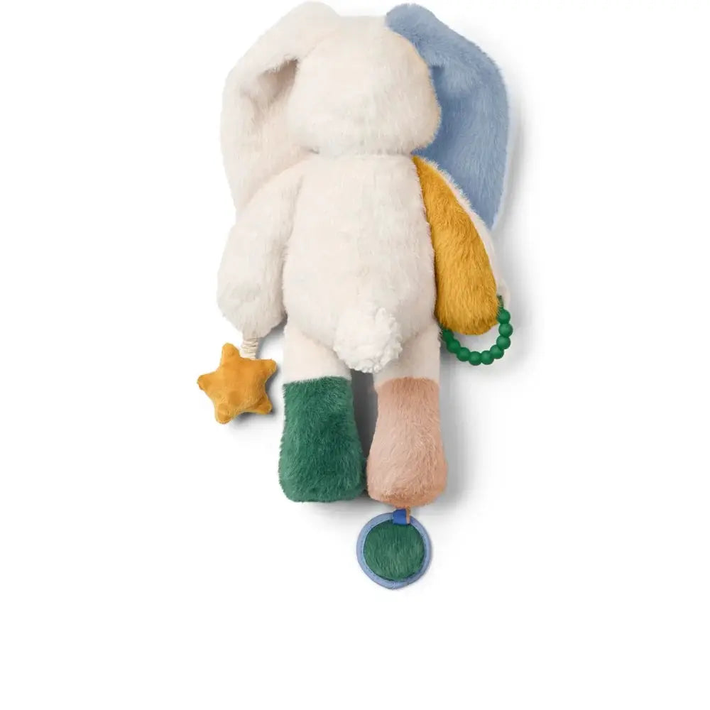 LIEWOOD Angelina lapin d'activité 3m+, peluche multicolore avec étoile, perles et miroir rond bleu