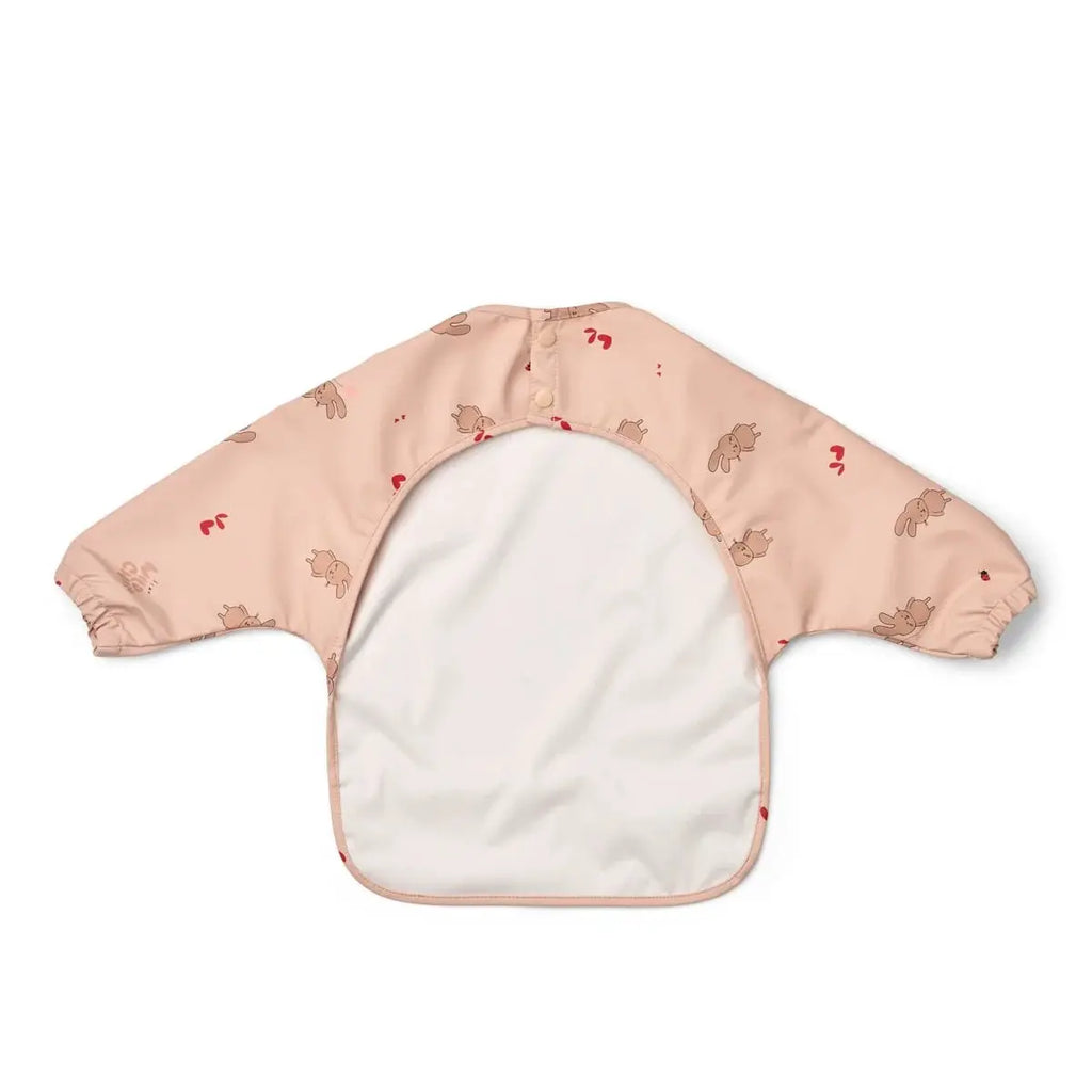 Bavoir Merle LIEWOOD rosey pink bib with bunny print and white lining